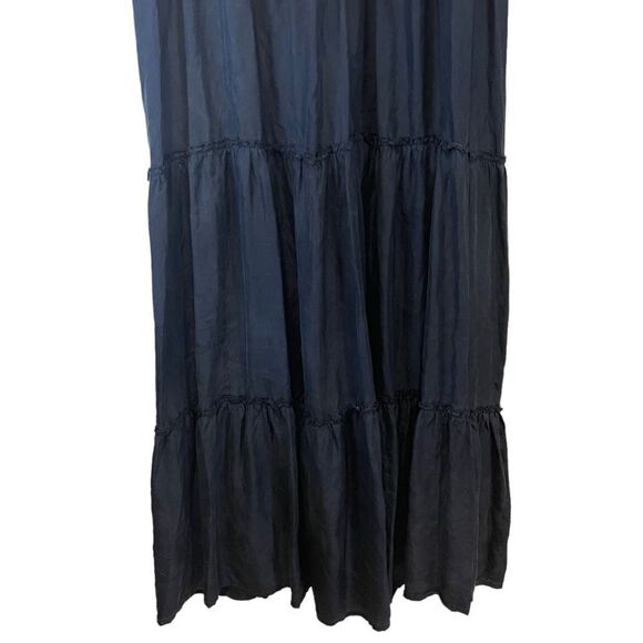 Calypso St. Barth Nettie Silk Lace Up Navy Dress - Picture 4 of 7